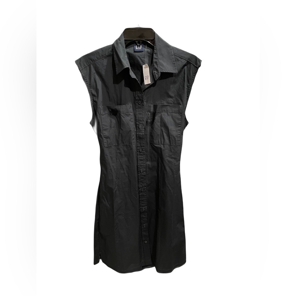 ❤️ GAP BLACK UTILITY SLEEVELESS SHIRTDRESS SIZE SMALL NEW